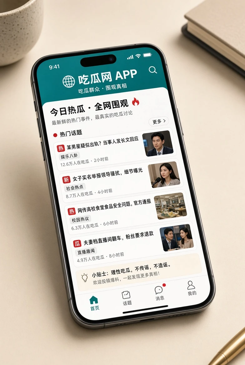 吃瓜网手机端内容体验主题视觉